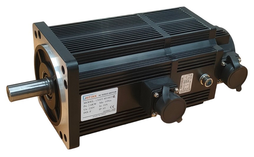 Động cơ servo Hitekk, 130HS-M10025Z with brand brake, 2.6kW, 220 VAC, encoder 2500 ppm